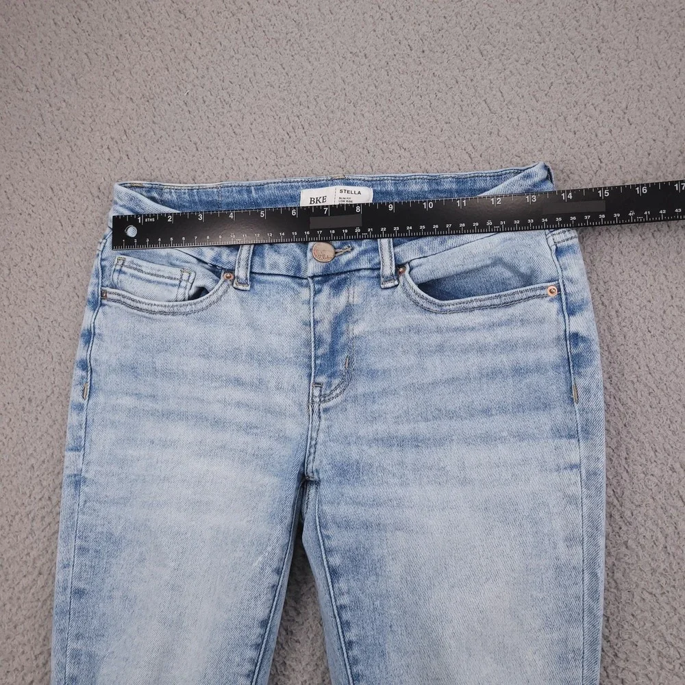 BKE Jeans 26 Stella Ankle Skinny Slim Fit Low Rise Distressed Light Wash
